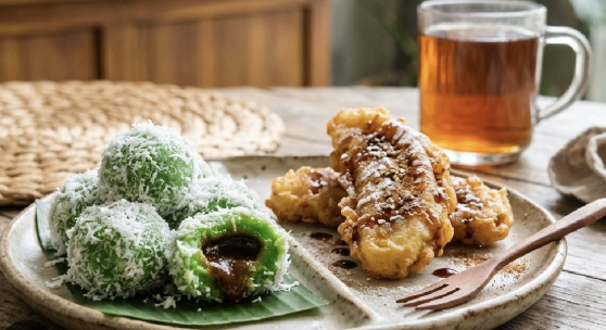 Gambar pisang goreng dan klepon dessert terbaik dunia
