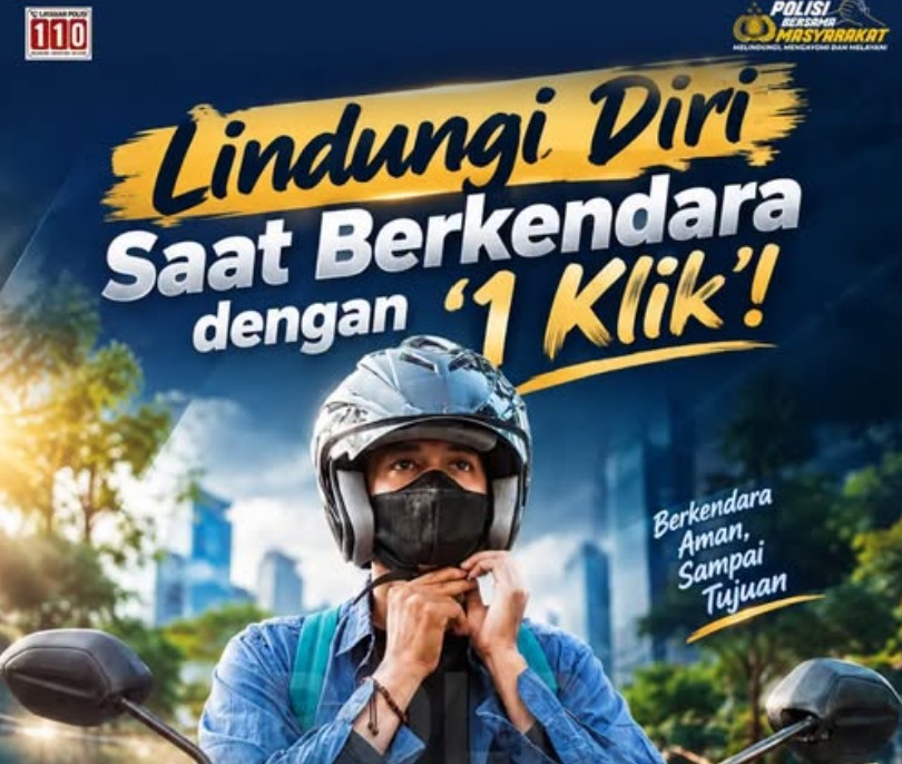 Gambar pentingnya memakai helm SNI dan sabuk pengaman saat berkendara